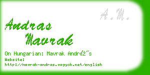 andras mavrak business card